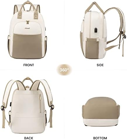 Backpack de laptop LoveVook bolsa para mulheres, bolsa de laptop à prova d'água de 15,6 polegadas, grande bolsa de enfermagem com porto