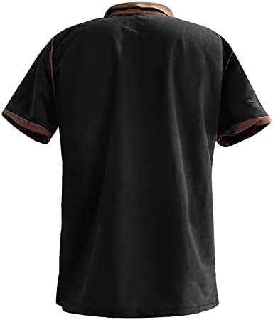 Camisas de golfe para homens, camisa de manga curta masculina camisa de golfe de cor sólida cor de rua ao ar livre zíper