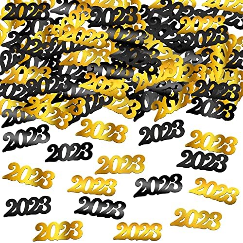 XTRALARGE, FELIZ ANO NOVO BANNER 2023-120X20 POLEGADO | Big 38 Pack Balloons Ano Novo Conjunto | Confetti de Ano Novo Preto e