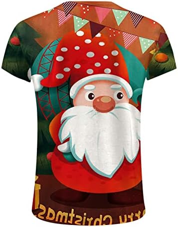 T-shirts de manga curta do soldado de Natal Wocachi para homens, Natal Santa Claus impressa o treino de esportes de