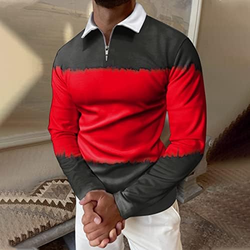 Camisas pólo atléticas Moda Slim Fit Fashion Quarter-Zip Halloween Pumpkin Long Sheeve Athletic Golf Circhas0907