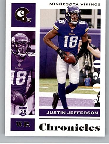 2020 Panini Chronicles Base 62 Justin Jefferson Minnesota Vikings RC ROOKIE NFL Futebol Trading Card