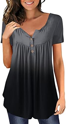 Túdos de túnica de padrões retrô para mulheres largo hide hide tummy camiseta de verão bloto de manga curta casual para cima