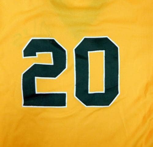 No final dos anos 80, Oakland Athletics 20 Game usou Gold Jersey Batting Practice DP04764 - Jogo usado MLB Jerseys