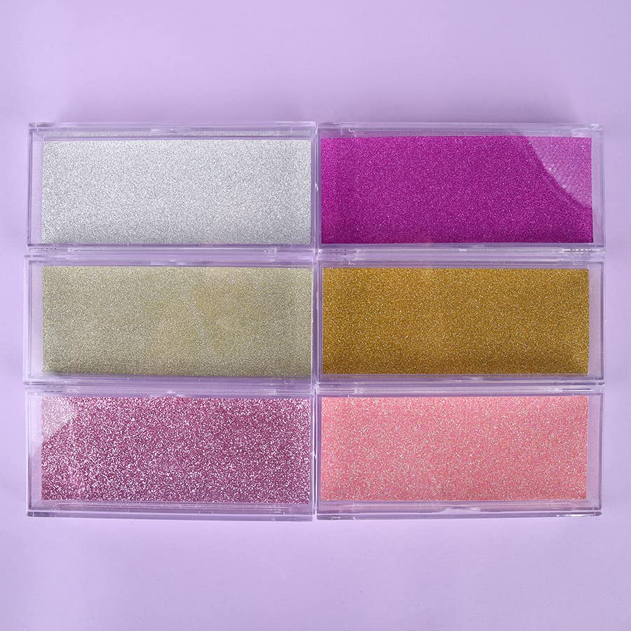 Caixa de acrílico Caixa de 14-18 mm Eyelashes embalagem 10-50 PCs Plástico Cília de cílios vazios Glitter, rosa claro, 20 PCs