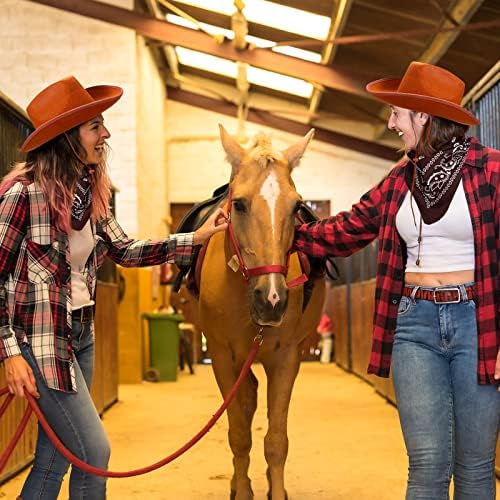 12 PCS Chapéu de cowboy adulto para mulheres e homens chapéus ocidentais de cowgirl com cordão ajustável e festa de