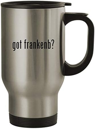 Presentes Knick Knack Got Frankenb? - caneca de viagem de aço inoxidável de 14 onças, prata