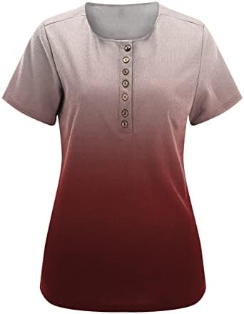 Camisa feminina treino feminino grande gradiente solto pescoço redondo de manga curta camise