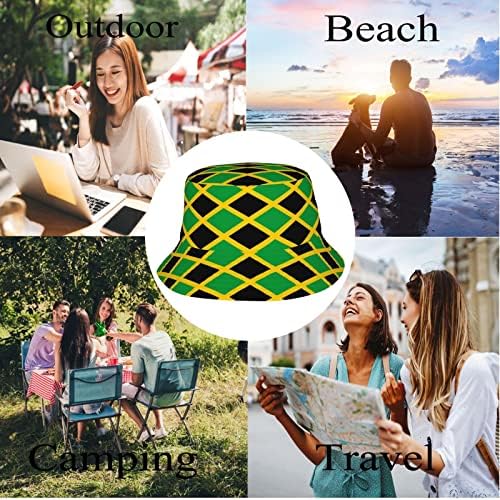 Chandeiro de balde de bandeira da Jamaica para homens do verão do verão do sol abstrato Pescador boné ao ar livre Caps Sun Caps