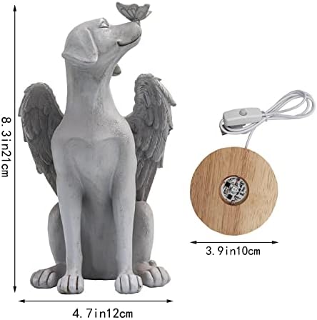 Estátua do memorial de cães do Dnoifne Angel, pedras memoriais de animais de estimação para cães, presentes de memorial de cães angel