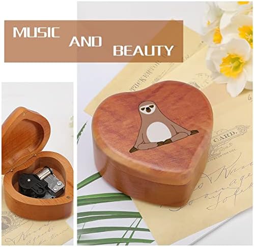 Caixa de música relógio de ioga Caixa de música vintage em forma de madeira em forma de caixa musical Toys Gifts Decorações
