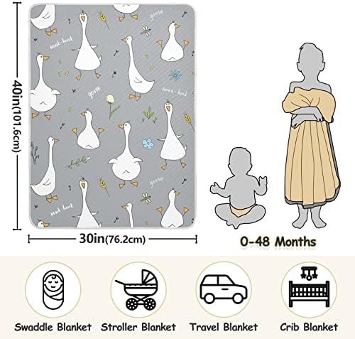 Clanta de arremesso de algodão de ganso branco engraçado para bebês, recebendo cobertor, cobertor leve e macio para