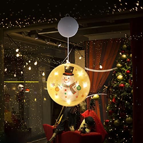 Decorações de janelas de Natal alimentadas por bateria com luzes de otário LED iluminadas para a janela de lareira de Natal da árvore de Natal Indoor e de decoração ao ar livre em uma corda para artesanato