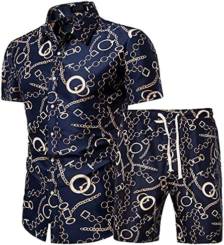 Roupa de 2 peças de moda de verão masculino camisetas de 2 peças de verão de verão e praia sets de calça manga homens