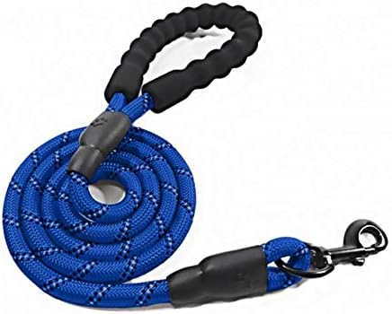 GSKJ 5 pés de tração forte corda, corda de cachorro com alça confortável e função reflexiva, adequada para cães médios ou iarge, marinha,