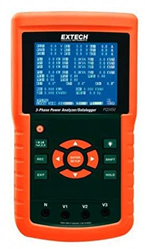 Extech PQ3450-30 3000A Analisador de energia de três fases e kit de logger de dados