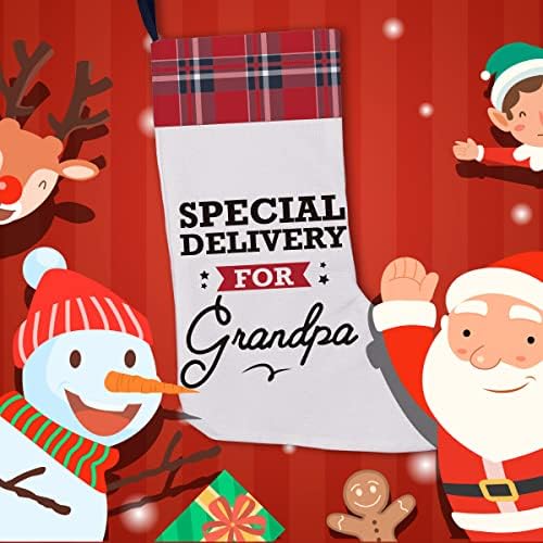 Golsoo Special Delivery for Grandpa Christmas Stocking Burlap Best Grandpa Christmas Stocking Gifts para lareira para lareira doméstica