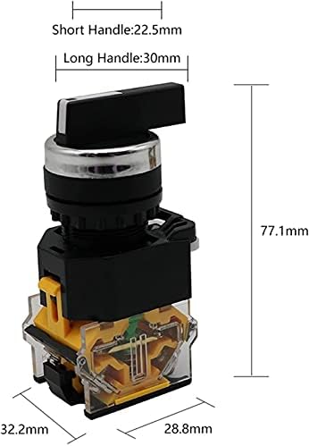 Gummmy 22mm seletor botão rotativo trava momentânea 2no 1No1NC 2 3 Posição DPST 10A 400V Power Switch On/Off