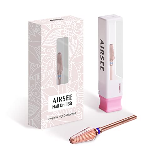 Airsee tungstênio carboneto acrílico broca de unhas bit efile machine elétrica dicas de cabeça para polimento de manicure