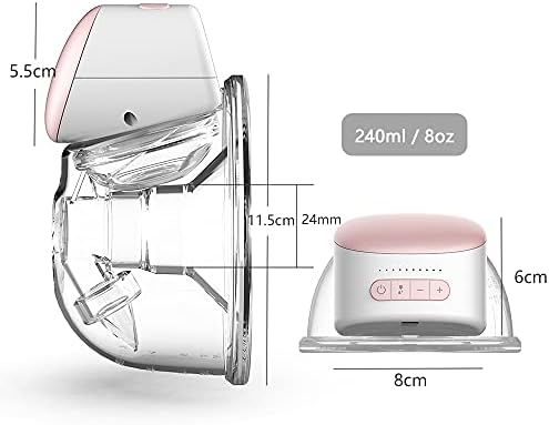 IRFORA BB-P1 Bomba de mama vestível Mãos elétricas elétricas únicas únicas portáteis de peito de peito 8oz/ 240 ml BPA livre 3 modos
