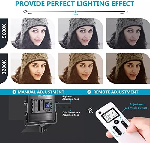 ZSEDP 2 pacotes 660 LED Video Light Kit, painel LED diminuído com 2,4g de luz remota para fotografia de produto de retrato