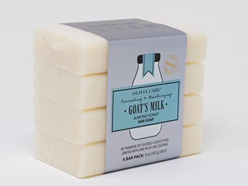 Olivia Care Goat's Milk Barric Bar Soap 4 pacote de 5 onças feitas nos EUA