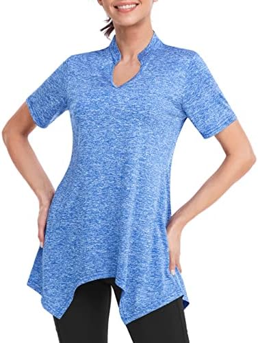 Camisas de treino de Zenbriele para mulheres trepadeiras atléticas de manga curta Tops de camiseta casual leve seco rápido