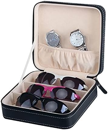 Xwwdp portátil PU Couro Óculos de sol Caixa de viagem caixa de jóias grade Pequena copo de copo de zíper para recipiente de bolsa