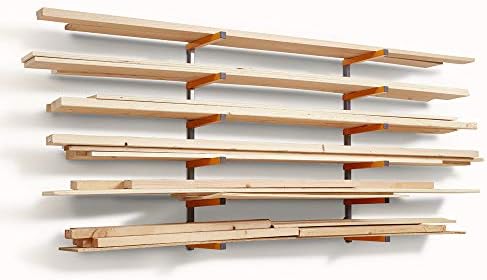Organizador de madeira Bora e rack de metal de armazenamento de madeira com montagem de parede de 6 níveis-uso interno e externo, em