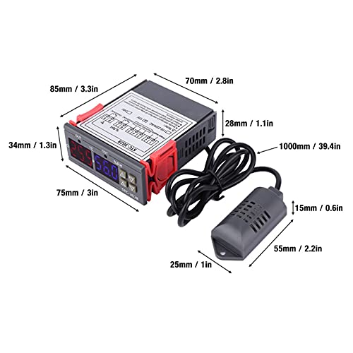 STC-3028 Controle de temperatura 12V/24V/110V/220V Digital Display Temperature and umidade Medidor com sensor integrado