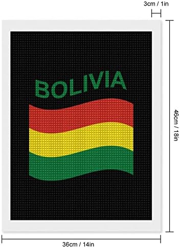 Bandeira do kit de pintura de diamantes da Bolívia Pictures Diy Full Drill Acessórios para casa adultos Presente para decoração de parede em casa 12 x16