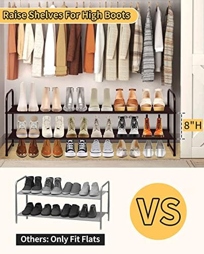 Rack de sapatos de cordeiro adormecido para armário para armário, organizador de calçados largos e empilháveis ​​contém 18 pares de armazenamento de prateleira de calçados de 18 pares para quarto, piso, entrada