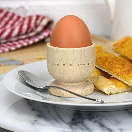 Azeeda 'Card traje de borda' copo de ovo de madeira