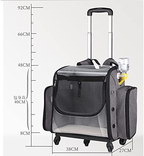 WZHSDKL dobrável carrinho de gato portador de gato de gato grande roda universal backpack portátil portátil de viagem ao