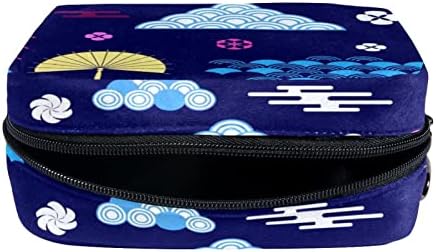 Bolsa de maquiagem de viagem, bolsa de cosméticos Caso organizador, para mulheres de produtos de higiene pessoal, pincéis de acessórios, onda de ondas em nuvem japonês