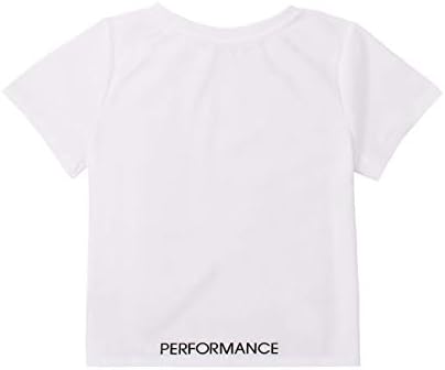 Calvin Klein Girls 'Performance Manga curta Camiseta de malha, logotipo branco, 7