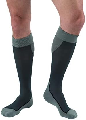 Jobst Sport Knee High 15-20 MMHG Meias de compressão, preto/cinza, pequeno
