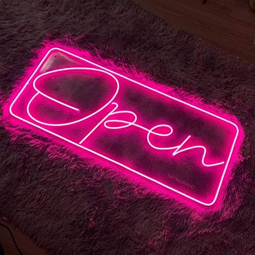 NEON Pink Open Sign Open Sign Open LED Sinais abertos para a janela da janela comercial Luz para o restaurante Pet Store Office