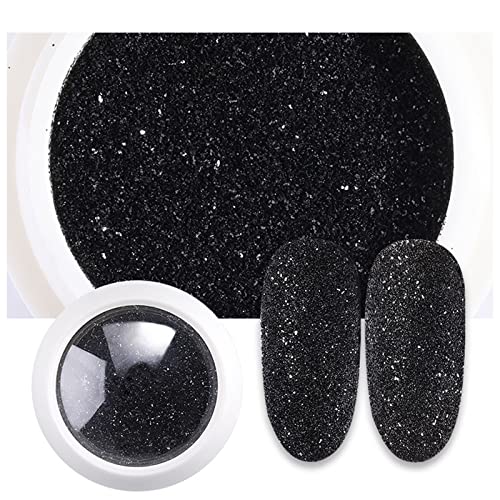 Guolarizi Powder Powel Pigment Ponto de lã em pó de unhas Glitter Starlight Black Yarn Press
