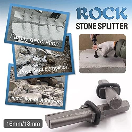 5pcs Rock Stone Splitters 16/18mm cunhas de plugue e penas calços de concreto Rocha Splitter Ferramentas manuais Rock