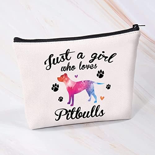 MBMSO Pitbull Gifts for Pitbull Lovers Só uma garota que ama Pitbulls Bag Bag Dog Amante Presente Bolsa de compras no ombro