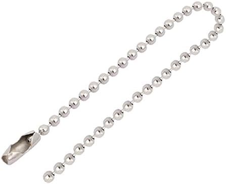 X-Dree aço inoxidável Ball Chain Chain Chanchain 2,4 mm por 6 polegadas 8pcs (Cadena de Bolas de Bolas de Acero Llavero 2,4 mm por 6