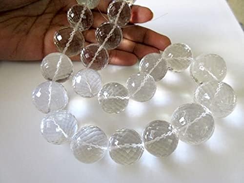 27mm a 17 mm de tamanho raro rochoso Crystal quartzo micro facetas redondas de contas, cordas de cristal de quartzo