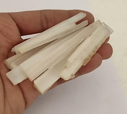Sharvgun White Selenite Chakra balanceamento de palca Cura de terapia de cristal de pedra preciosa do conjunto de 2