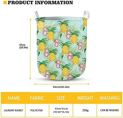 DAULESHO colorido Pineapple Tripppy Art Design Organizador de armazenamento de cestas de lavanderia grande, roupas de roupa de tela