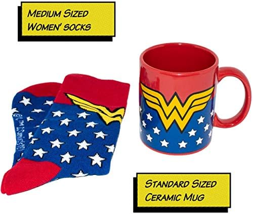 Wonder Woman Coffee Caneca & Sock Set- Produto de quadrinhos DC oficialmente licenciado