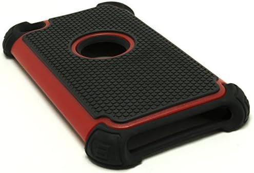 Cague Ipod Touch 4, Bastex híbrido Slim Fit Black Rubber Silicone Tampa de plástico rígido Caixa de choque azul e