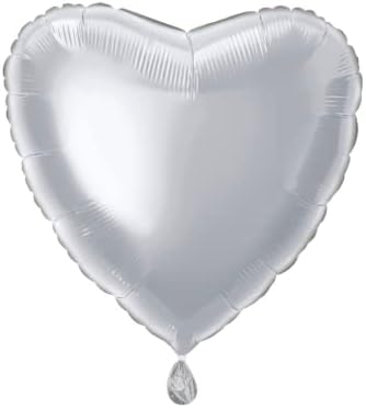 Balão de festa de folha de coração exclusivo, 18 , prata