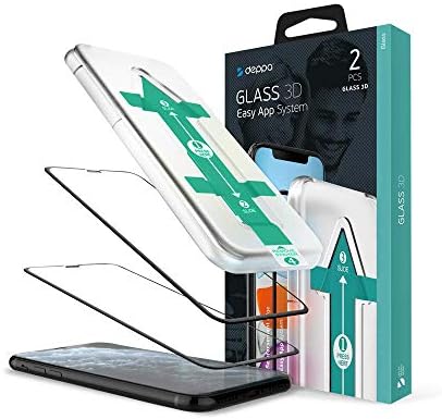 Deppa | 2 pacote | Protetor de tela para iPhone 11 / XR vidro temperado - borda de cobertura total 3D com fácil instalação kit