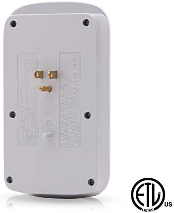 Adaptador de parede de saída multi -Luxtronic, Protetor de surto com 4 portas de carregamento USB 6 AC Certificados ETL Certificados,